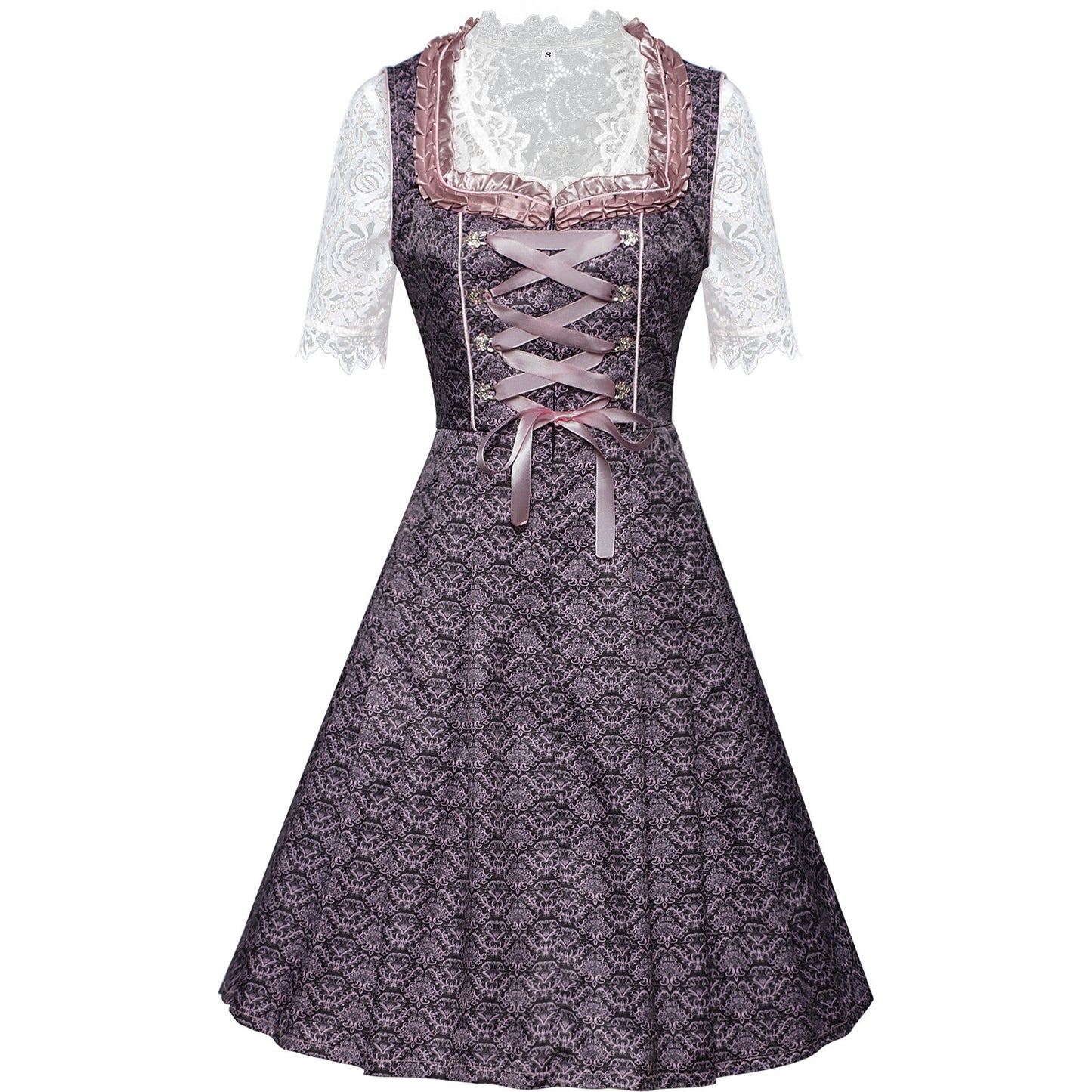 Women's Traditional Short Sleeve Tied Dress