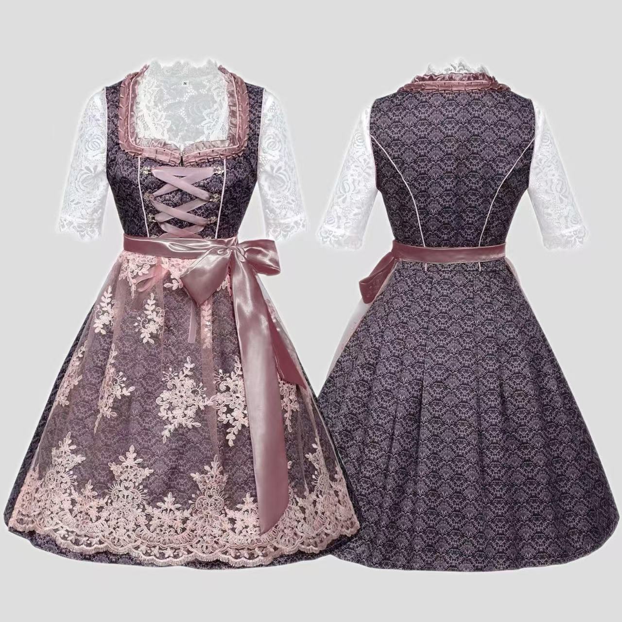 Women's Traditional Short Sleeve Tied Dress