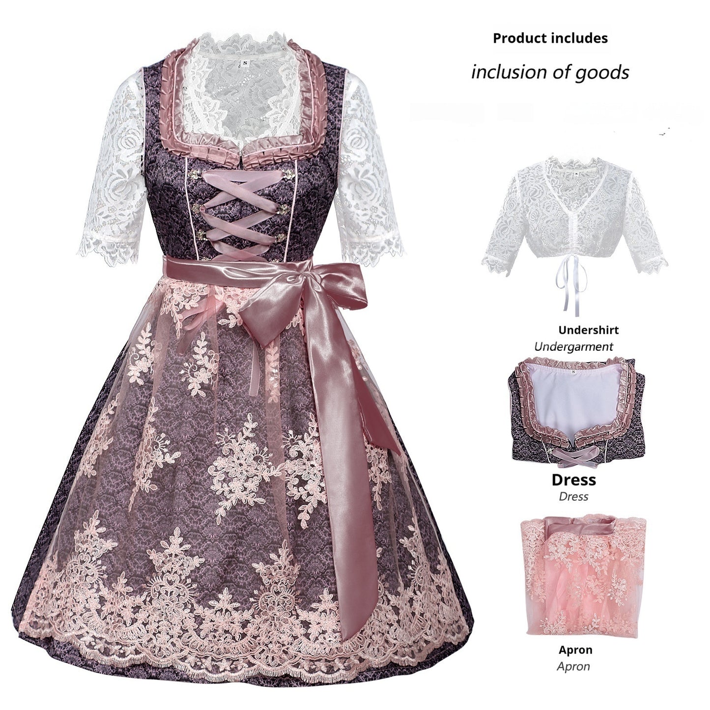 Women's Traditional Short Sleeve Tied Dress