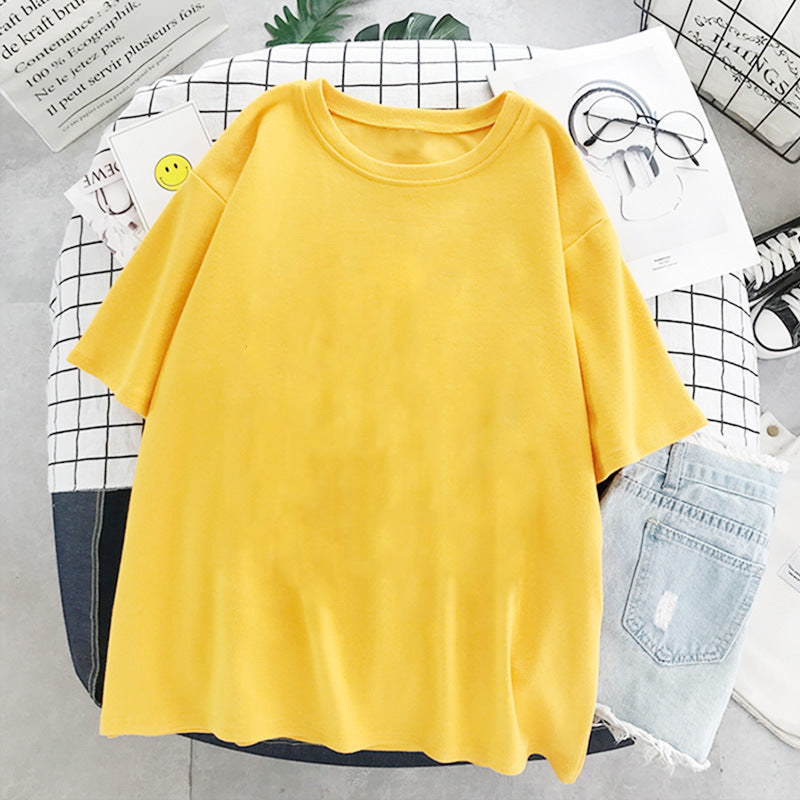 Casual Women Summer New Loose Solid Color