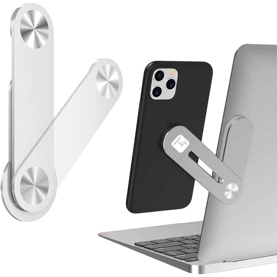 Laptop Side Mount Phone & Tablet Holder – Adjustable Multifunctional Screen Support Bracket for Dual Display Setup