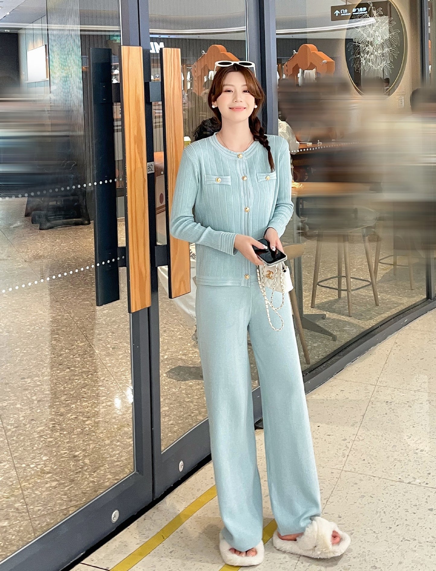 Knitted Jacket Two-piece Set