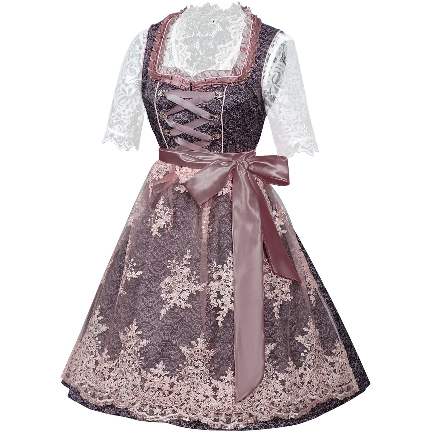 Women's Traditional Short Sleeve Tied Dress