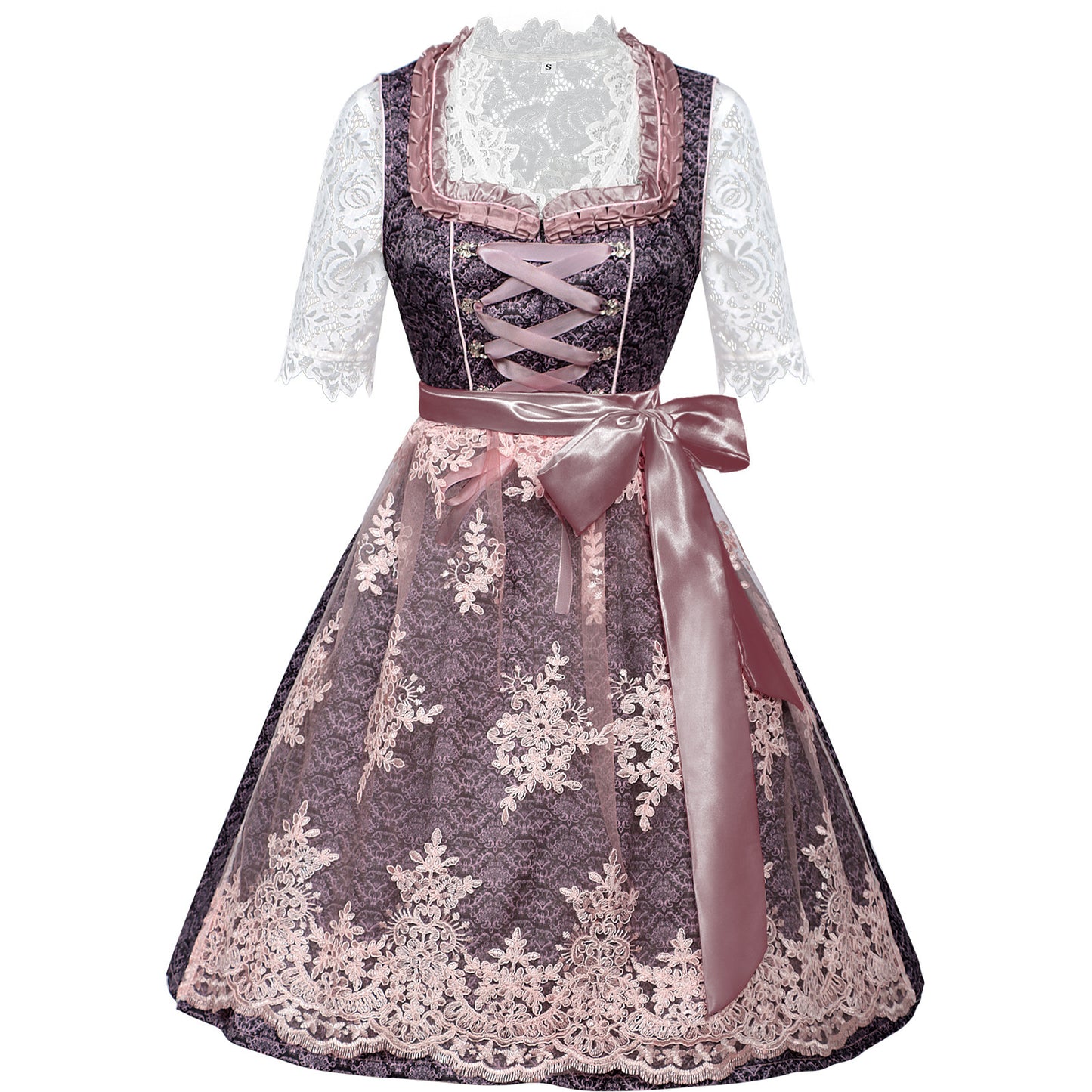 Women's Traditional Short Sleeve Tied Dress