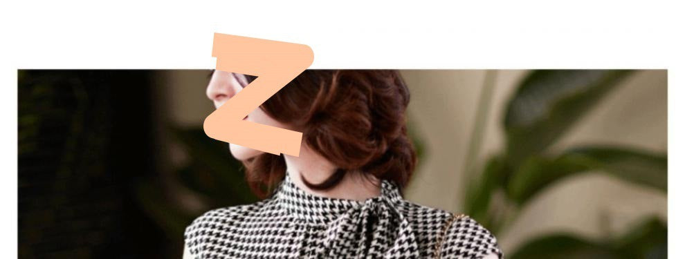 Summer New Ribbon Houndstooth Chiffon Shirt For Women
