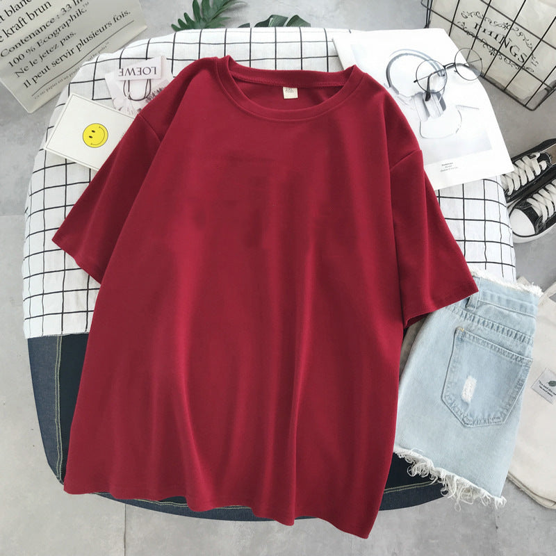 Casual Women Summer New Loose Solid Color