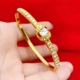Premium 9999 gold bracelet inlaid with irregular personality women's 24KAU750 real gold