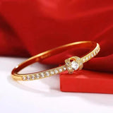 Premium 9999 gold bracelet inlaid with irregular personality women's 24KAU750 real gold