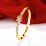 Premium 9999 gold bracelet inlaid with irregular personality women's 24KAU750 real gold