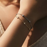 New Crystal Flower Stainless Steel Bracelet Women Fashion Personality