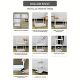 1 PC 3-Layer Rolling Plastic Storage Cart with Armrests - Space-Efficient Multi-Room Organizer