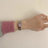 Small Oval Dial Green Watch Simple Stainless Steel Ladies Wristwatches Brand Women